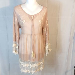 Rym Embroidered Lace Sheer Top